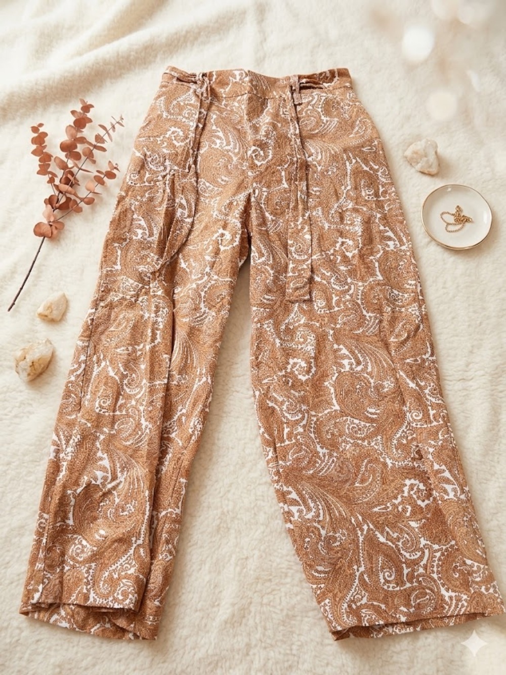 Paisley Wide-Leg Pants
